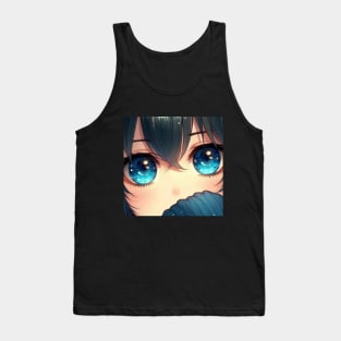 Anime Eyes - Sad Girl Blue Tank Top